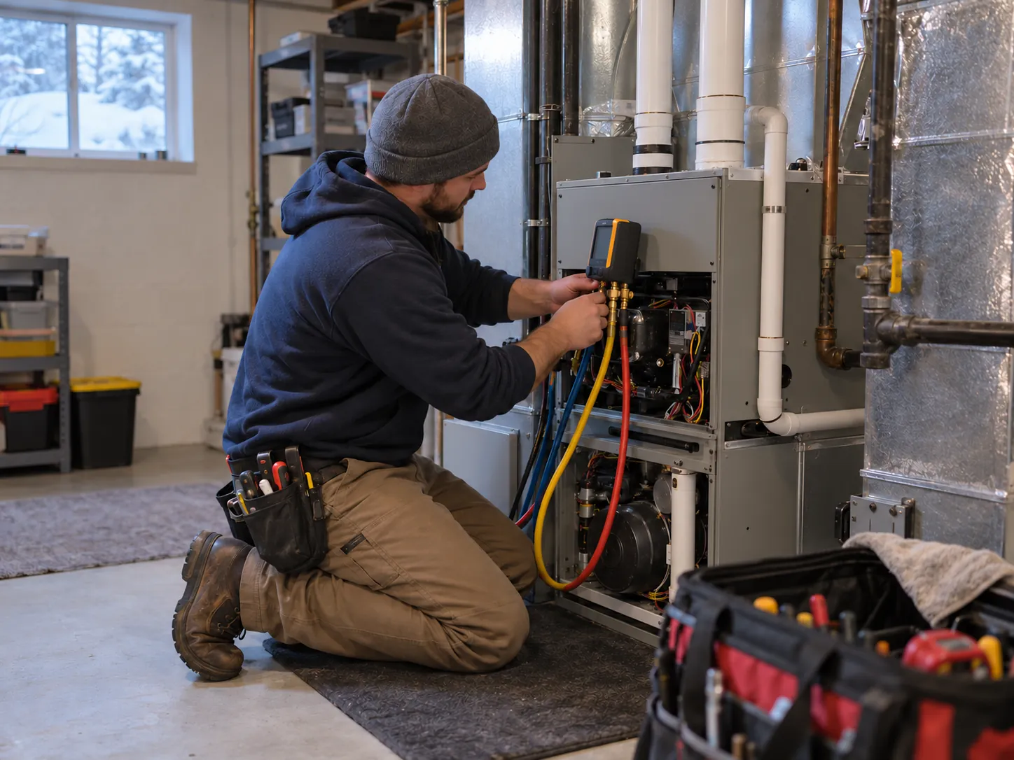 A Northwind Heating & Air technician at work